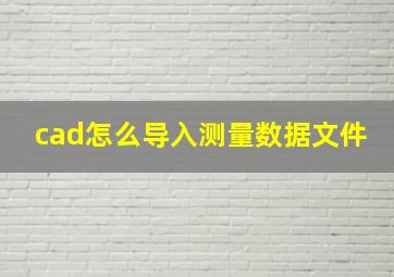 cad怎么导入测量数据文件