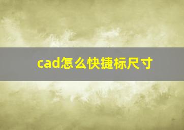 cad怎么快捷标尺寸