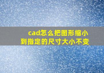 cad怎么把图形缩小到指定的尺寸大小不变