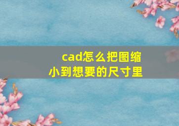 cad怎么把图缩小到想要的尺寸里