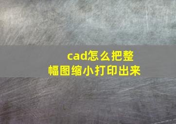 cad怎么把整幅图缩小打印出来