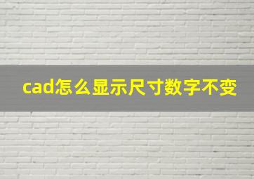 cad怎么显示尺寸数字不变