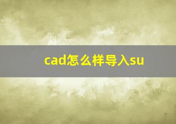 cad怎么样导入su