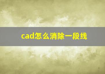 cad怎么消除一段线