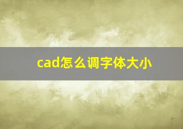 cad怎么调字体大小