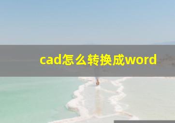 cad怎么转换成word