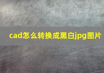 cad怎么转换成黑白jpg图片