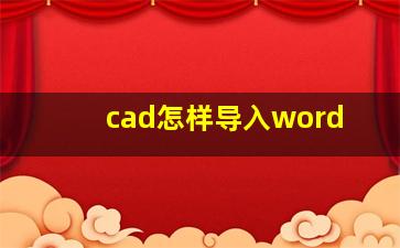 cad怎样导入word