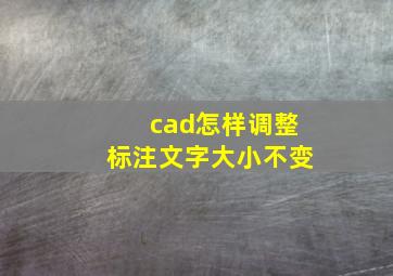 cad怎样调整标注文字大小不变