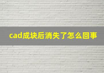 cad成块后消失了怎么回事