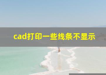 cad打印一些线条不显示