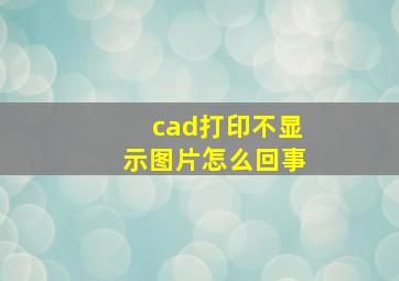 cad打印不显示图片怎么回事