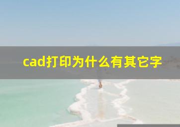 cad打印为什么有其它字