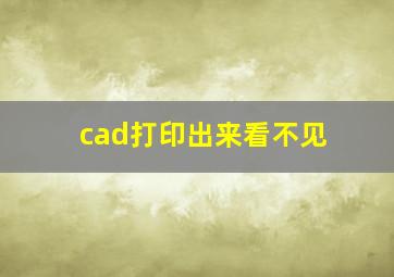 cad打印出来看不见