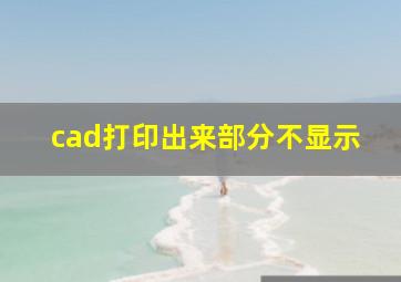 cad打印出来部分不显示