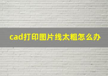 cad打印图片线太粗怎么办