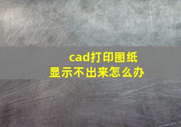 cad打印图纸显示不出来怎么办