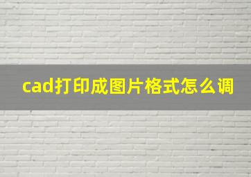 cad打印成图片格式怎么调