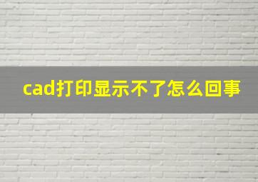 cad打印显示不了怎么回事