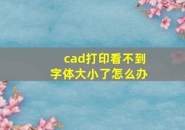 cad打印看不到字体大小了怎么办