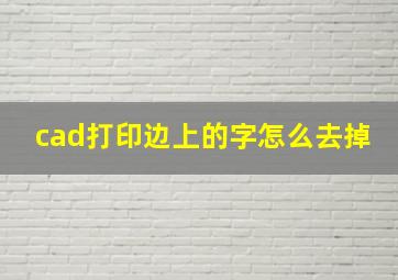 cad打印边上的字怎么去掉