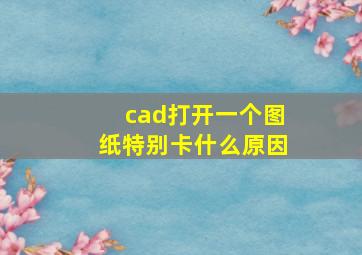 cad打开一个图纸特别卡什么原因