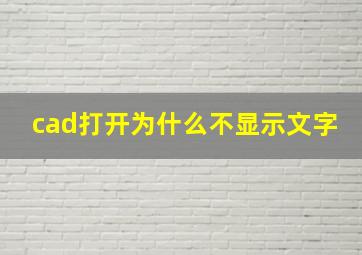 cad打开为什么不显示文字