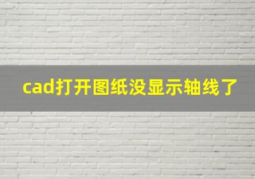 cad打开图纸没显示轴线了