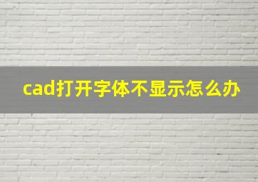 cad打开字体不显示怎么办