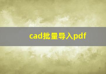 cad批量导入pdf