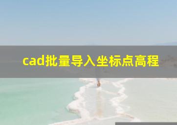 cad批量导入坐标点高程