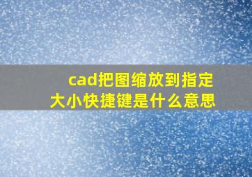 cad把图缩放到指定大小快捷键是什么意思