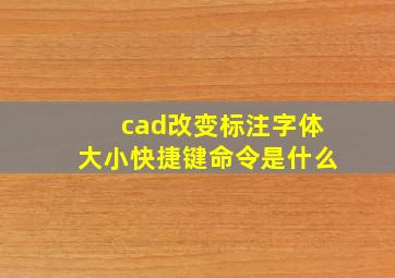 cad改变标注字体大小快捷键命令是什么