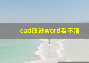 cad放进word看不清