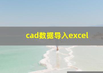 cad数据导入excel