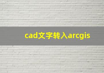 cad文字转入arcgis