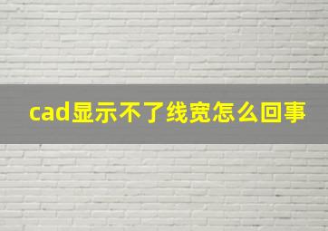 cad显示不了线宽怎么回事