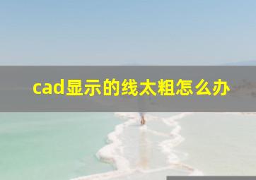 cad显示的线太粗怎么办