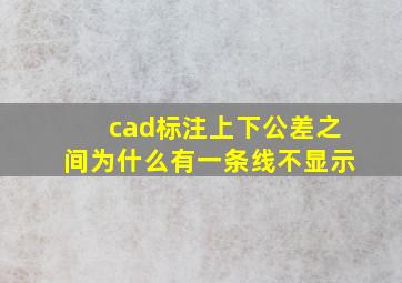 cad标注上下公差之间为什么有一条线不显示