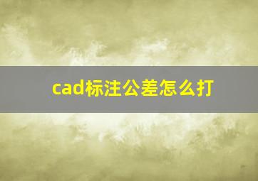 cad标注公差怎么打