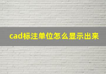 cad标注单位怎么显示出来