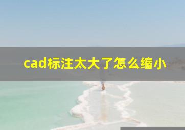 cad标注太大了怎么缩小