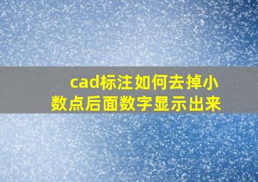 cad标注如何去掉小数点后面数字显示出来