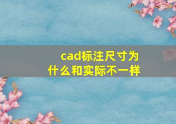 cad标注尺寸为什么和实际不一样