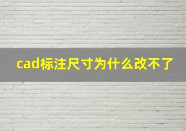 cad标注尺寸为什么改不了