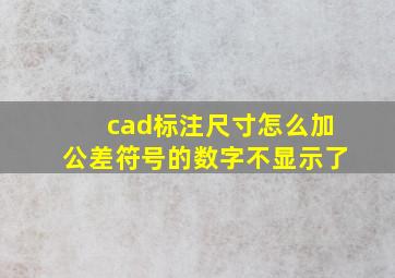 cad标注尺寸怎么加公差符号的数字不显示了