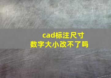 cad标注尺寸数字大小改不了吗