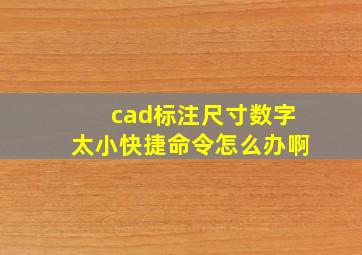 cad标注尺寸数字太小快捷命令怎么办啊