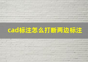 cad标注怎么打断两边标注