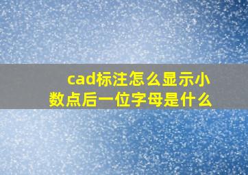 cad标注怎么显示小数点后一位字母是什么